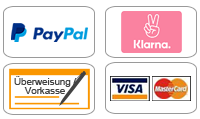 SOFORT - PayPal - Mastercard - Visa - Vorkasse - giropay