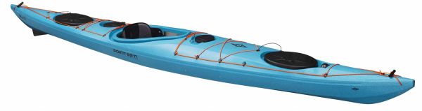 Point 65 Whiskey 16, hellblau, Ausstellungsboot